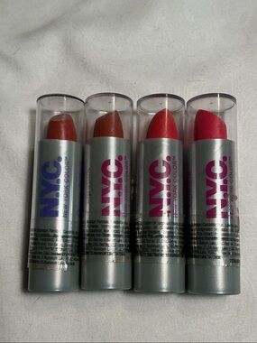 NWT NYC Lipstick Set - Coral, Orange-Brown, Bright Red & pink discontinued color